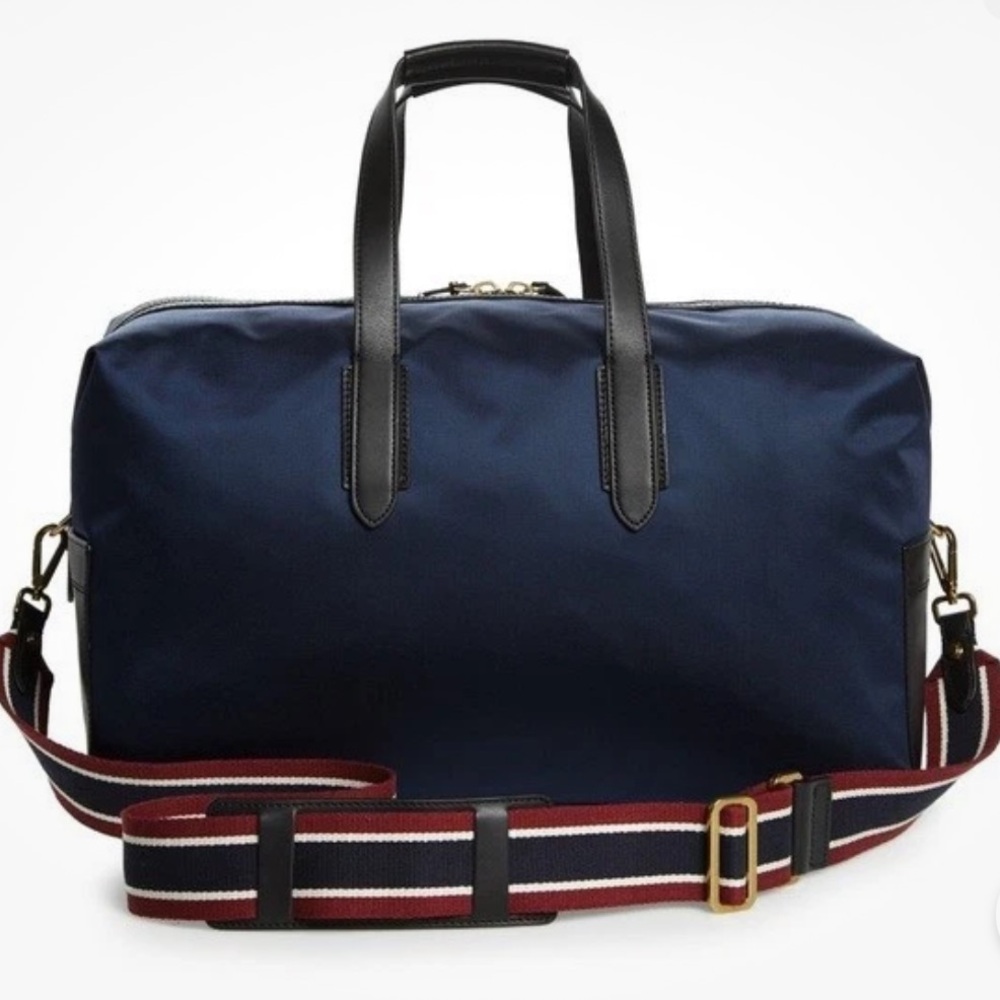J.Crew Oar Stripe Nylon Weekender Bag, Navy, New never worn